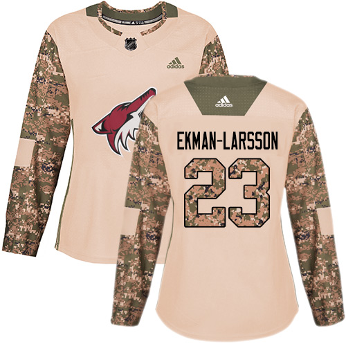 Adidas Coyotes #23 Oliver Ekman-Larsson Camo Authentic 2017 Veterans Day Women's Stitched NHL Jersey